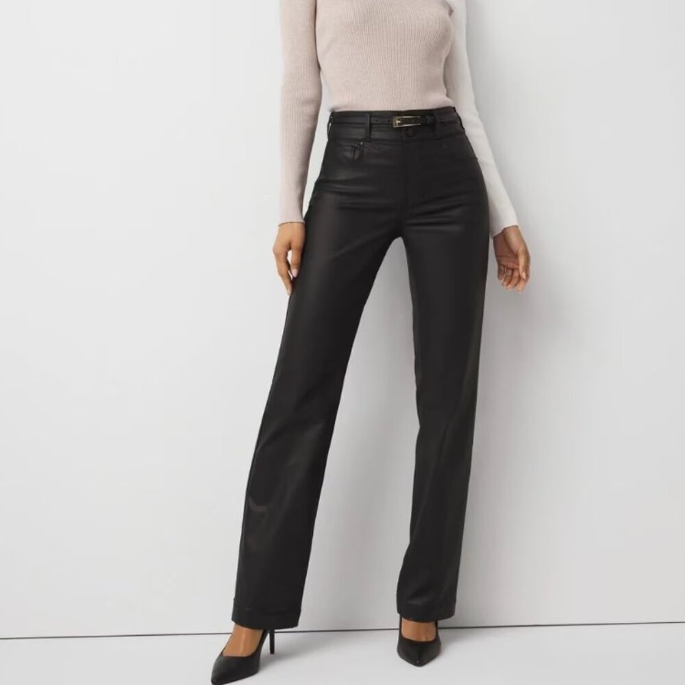 WHBM Black coated trouser denim size 16